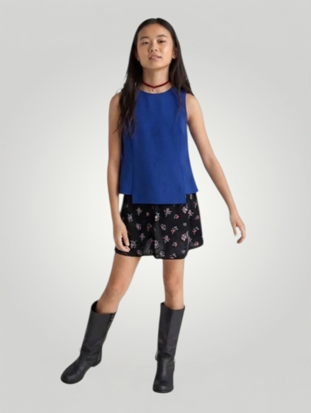 Milly Minis Girls 16 Cobal Cady Seamed‎ Top  $150 Retail Italian Fabric New